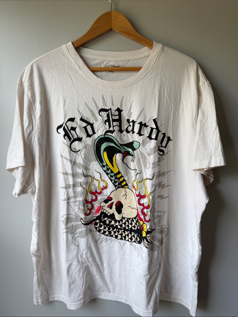 Ed Hardy Men’s Cobra Tee Ivory size XXL